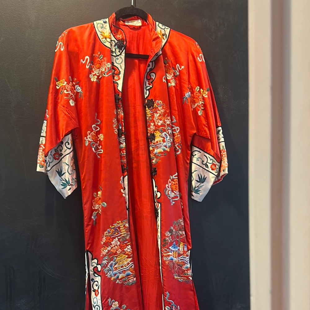 Vintage Silk Kimono Robe